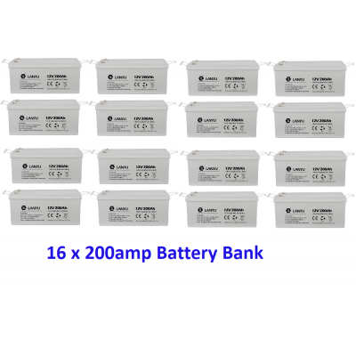 200 Amp 12v Deep Cycle Battery x 16