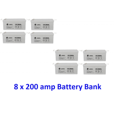 200 Amp 12v Deep Cycle Battery x 8